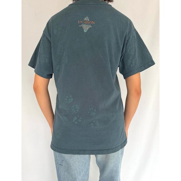 90s vintage animal wolf alaska graphic single stitch short sleeved tee shirt - Picture 5 of 10